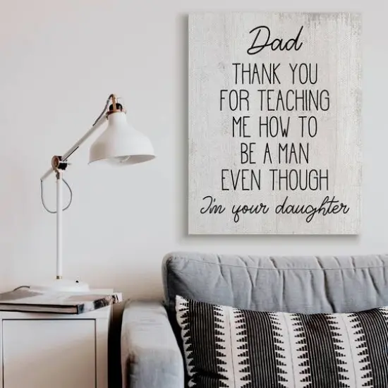 Stupell Industries Dad Thank You Phrase Family Daughter Humor Canvas Wall Art {3}