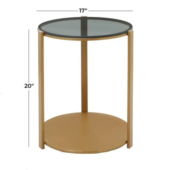 Bronze Metal Contemporary Accent Table, 20" x 17" x 17" {7}