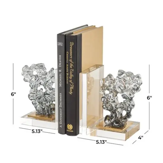 6" Clear Glass Decorative Bookends, 2ct. {9}