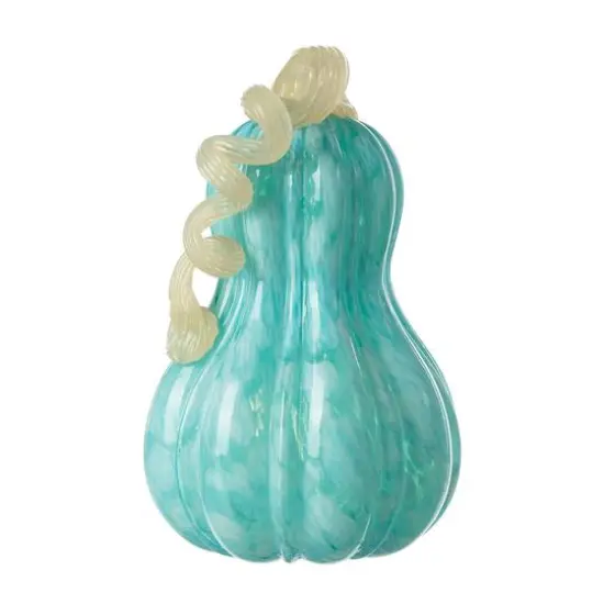 Glitzhome&reg; 8.5" Fall Turquoise Glass Gourd {8}