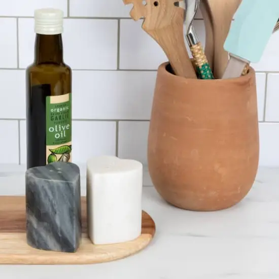 Hello Honey&reg; Heart-Shaped Marble Salt & Pepper Shakers Set {3}