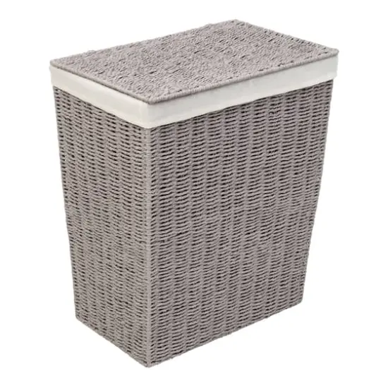 Honey Can Do Gray 7 Piece Twisted Paper Rope Woven Bathroom Storage Basket Set {6}