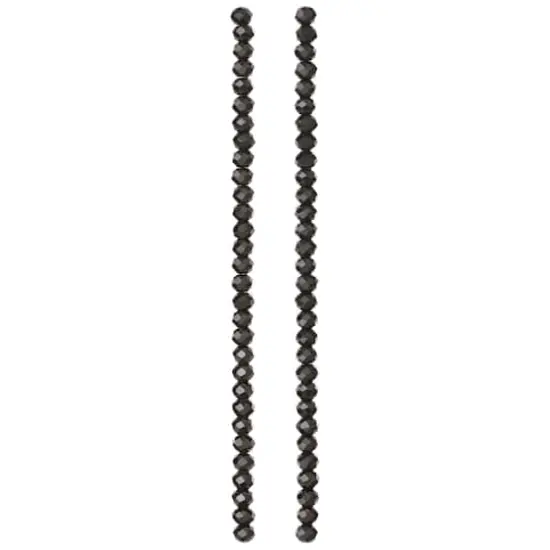 Jet Black Glass Faceted Rondelle Beads, 4mm by Bead Landing&trade; {4}