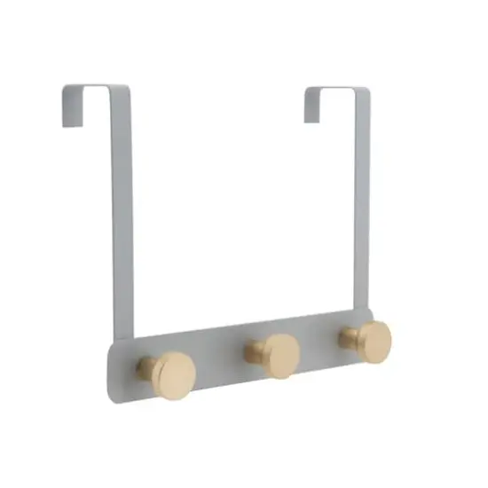Elle D&eacute;cor Gray 3 Hook Over the Door Hook {4}