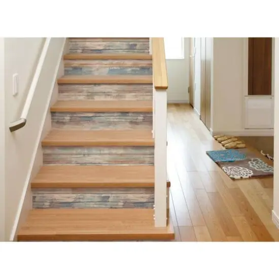 RoomMates Blue Distressed Wood Peel & Stick Wallpaper {6}