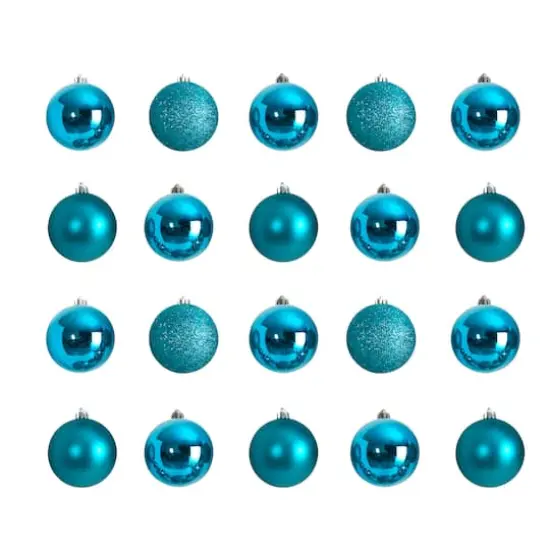 20ct. 3" Teal Shatterproof Christmas Ornaments {1}