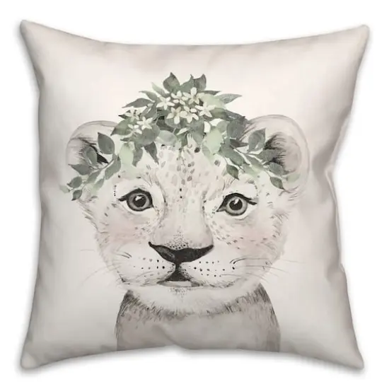 Soft Sage Cub 18" x 18" Throw Pillow {1}