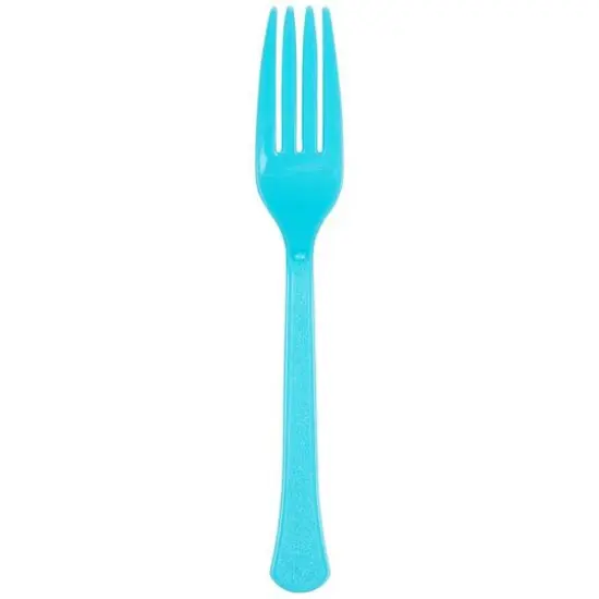 JAM Paper Premium Utensils Plastic Forks Party Pack, 48ct. Bright Sea Blue {3}