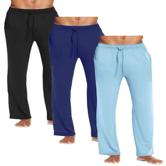 Galaxy by Harvic Men's Classic Lounge Pants 3 Pack Black/Navy/Blue {1}