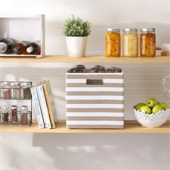 DII&reg; Striped Square Storage Cube Stone {6}