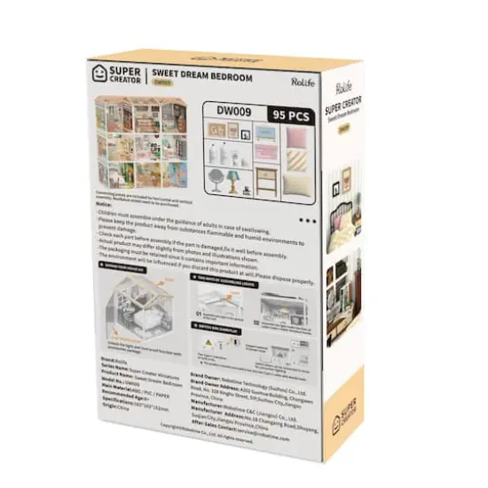 Rolife&reg; Super Creator Sweet Dream Bedroom DIY Miniature Kit {8}