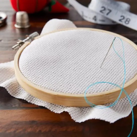 DMC&reg; Charles Craft&reg; 14 Count Printed/Iridescent Aida Needlework Fabric, 15" x 18" Iridescent Pink #818 {3}