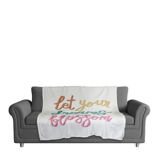 50" x 60" Let Your Dreams Blossom Coral Fleece Blanket {3}