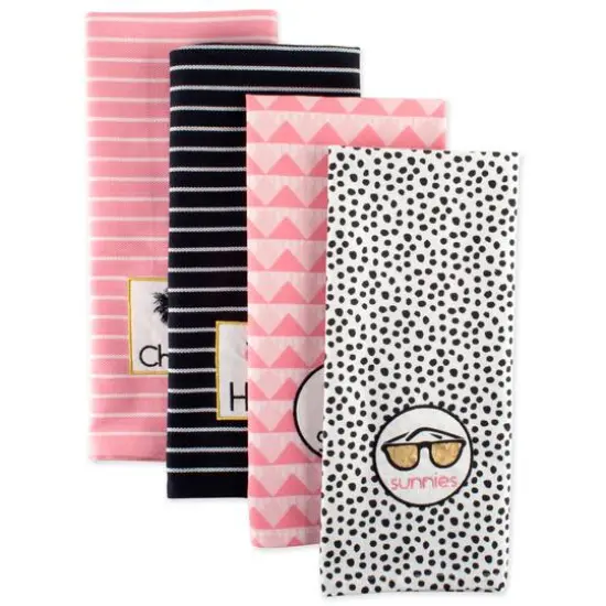DII&reg; Summer Cocktail Embellished Dishtowels, 4ct. {10}