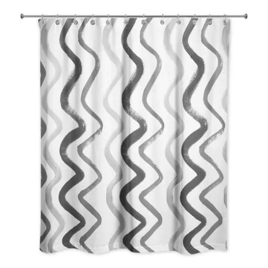 Squiggles Shower Curtain Black/Gray {3}