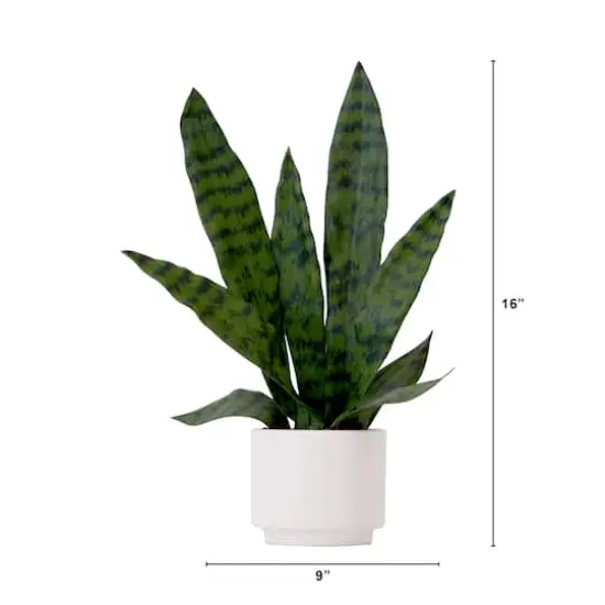 16" Artificial Sansevieria Snake Plant with Decorative Planter  {3}