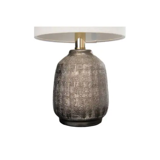 Hello Honey&reg; 18" Metallic Glazed Terracotta Table Lamp with Linen Shade {7}