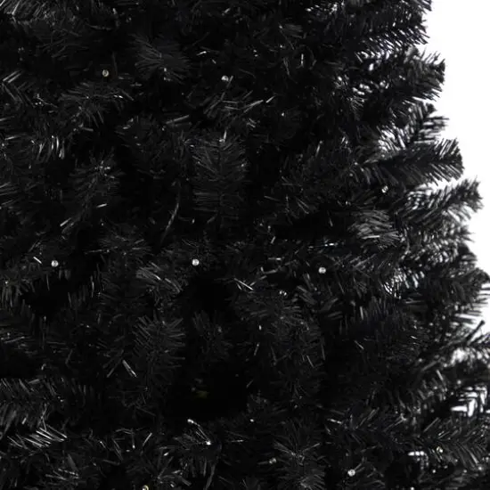 6ft. Pre-Lit Black Artificial Christmas Tree, Clear LED Lights {6}