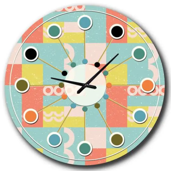 Designart 'Retro Abstract Design Iii Mid-Century Modern Wall Clock {3}