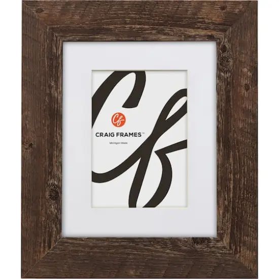 Craig Frames 4 Pack: American Barn Brown Oak Picture Frame with Mat {3}