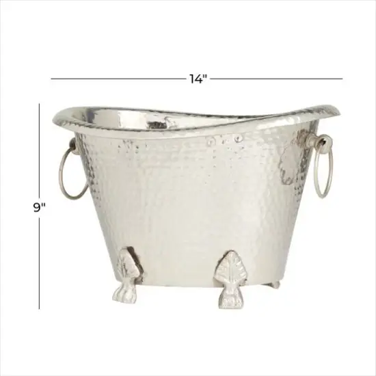 14" Silver Aluminum Traditional Wine Holder {8}