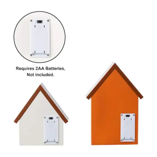 Glitzhome&reg; Lighted Fall Wooden House-shaped Table Decor Set {8}