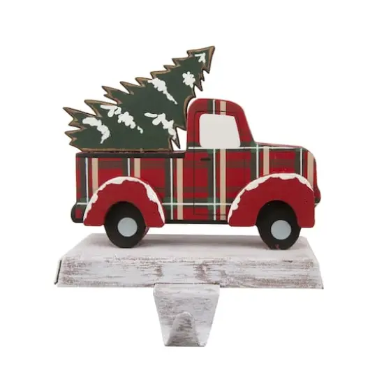 Glitzhome&reg; Red Truck Stocking Holder Set {5}