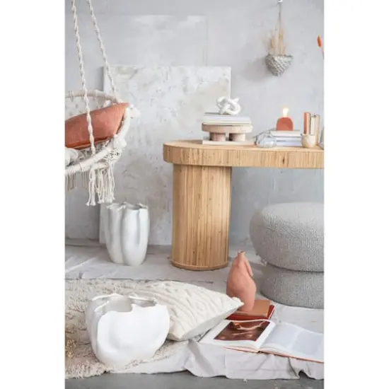 Hello Honey&reg; 13" Natural Modern Organically Shaped Stoneware Planter {8}