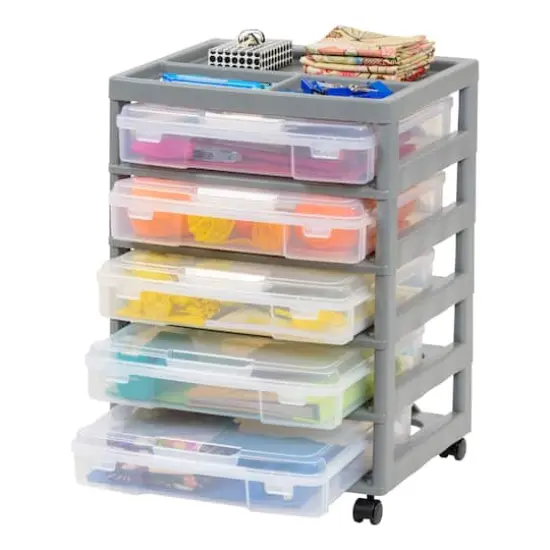IRIS Gray 5-Case Scrapbook Cart {3}
