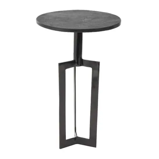 Black Aluminum Metal Tripod Accent Table Set {4}