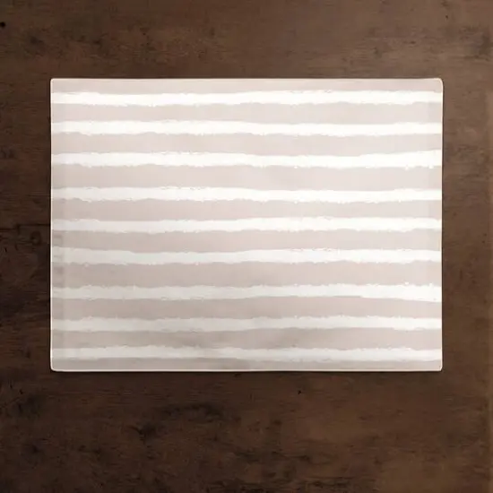 Stripes Cotton Twill Placemat Gray/White {3}