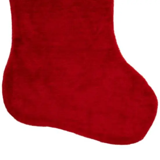 35" Traditional Red with White Cuff Plush Christmas Stocking {7}