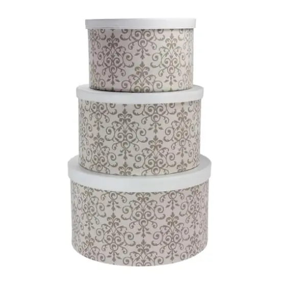 Household Essentials Round Hat Boxes with Lids (Olive) {1}
