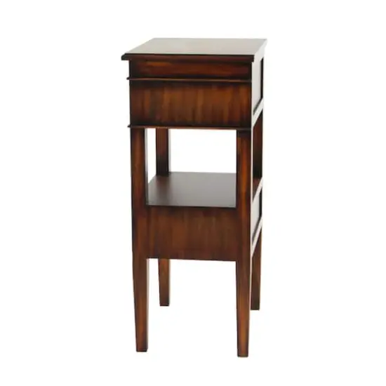 29" Pine Traditional Accent Table Brown {5}