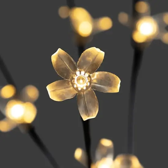 Set of 3 Pre-Lit Cherry Blossom Artificial Tree Branches 2.5' - Warm White LED Lights {6}