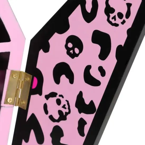 14" Black & Pink Leopard Print Coffin Tabletop D&eacute;cor by Ashland&reg; {6}