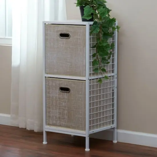 2 Pack Household Essentials 13" Fabric Storage Bins Tan Mix {3}