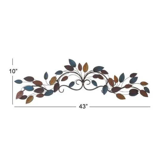 Multicolor Metal Traditional Floral Wall Decor {8}