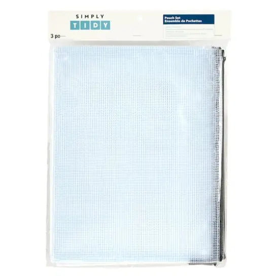 14" Gray Mesh Zipper Pouches by Simply Tidy&reg;, 3ct. {3}