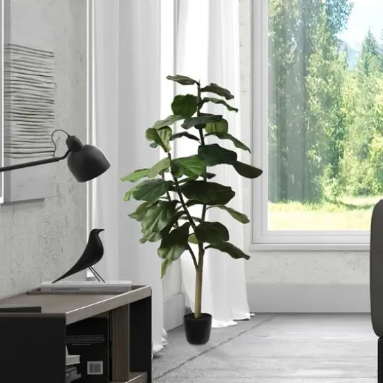 4ft. Potted Artificial Fiddle Tree {8}