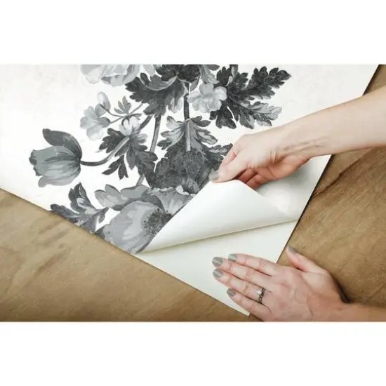 RoomMates Watercolor Floral Stripe Peel & Stick Wallpaper {7}