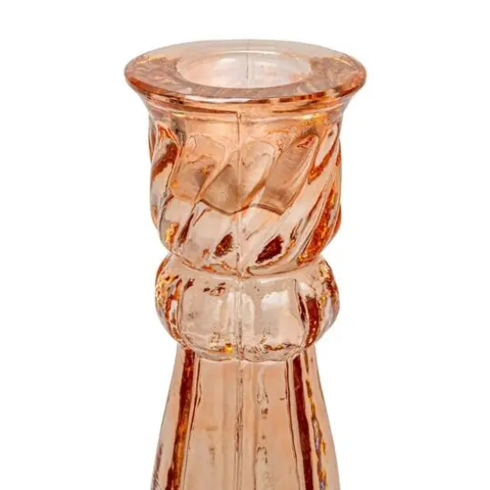 Hello Honey&reg; 9.5" Amber Reclaimed Glass Taper Candle Holder {8}