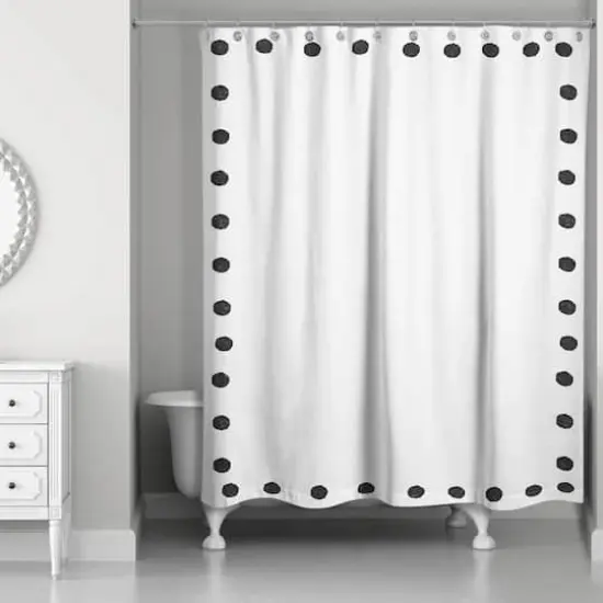 Dots Border 71" x 74" Shower Curtain {1}
