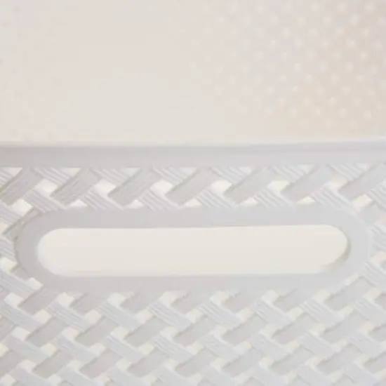 Simplify Large Wicker Storage Bin White {3}