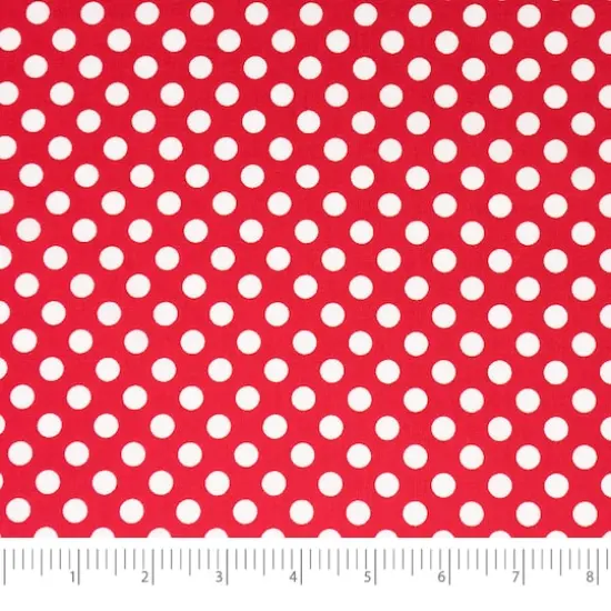 SINGER Patriotic Red Polka Dots Cotton Fabric {1}