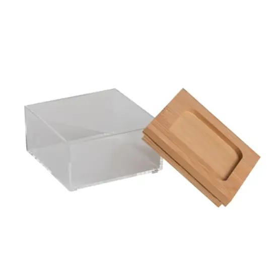 Simplify Bamboo Lid Square Clear Organizer Super Clear {8}