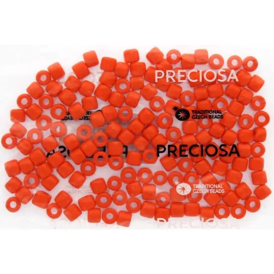 PRECIOSA Rola&trade; Opaque Czech Glass Seed Beads, 7.7mm Orange {4}