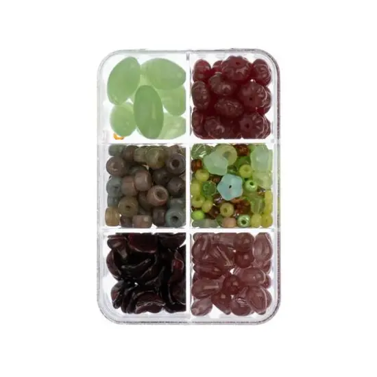 John Bead Czech Glass Recipe Box Beading Kit Mint Brownie {5}