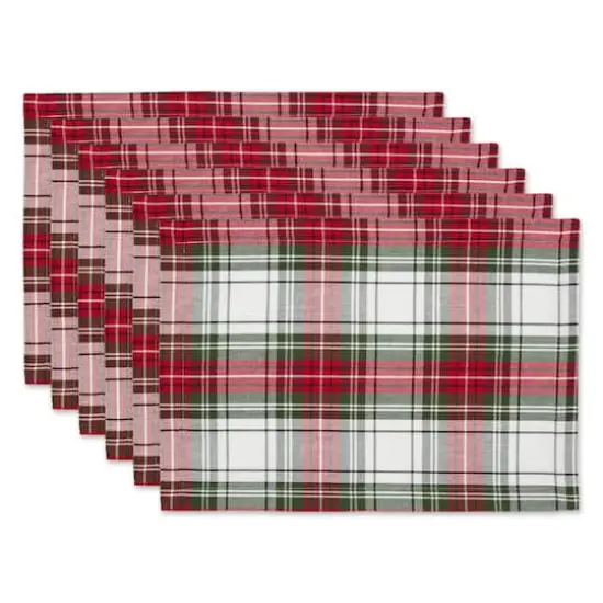 DII&reg; Christmas Plaid Placemats, 6ct. {1}