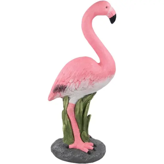 25.5" Pink Standing Flamingo Outdoor Garden Statue {7}